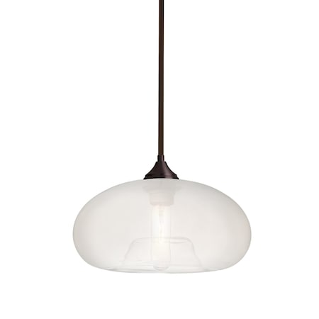 Besa Lighting Bana Cord Pendant, Frost, Bronze Finish, 1x60W Incandescent 1TT-BANAFR-BR